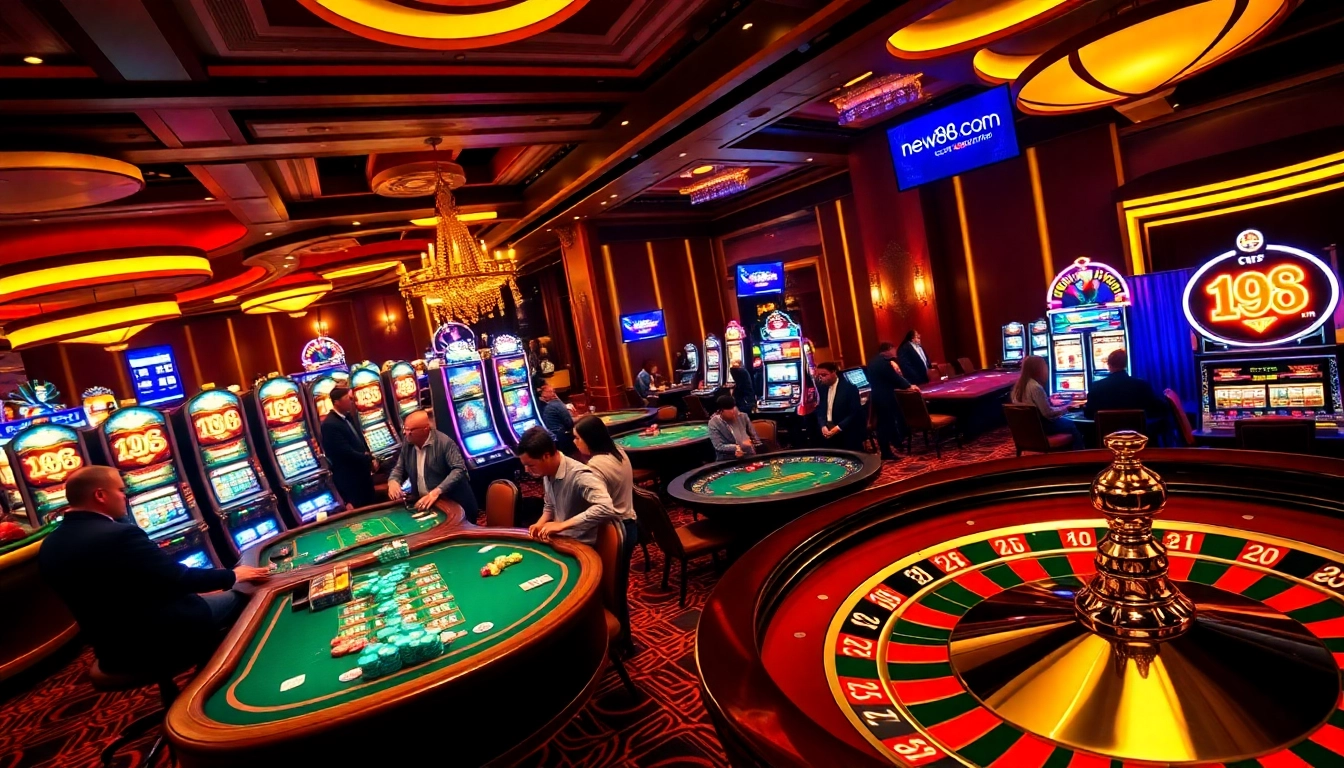 Experience the thrill of winning at the casino with new88 com, featuring vibrant tables, exciting games, and colorful chips.