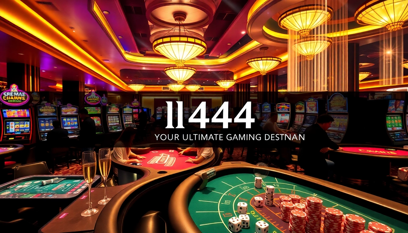L444 enhances your gaming experience with dynamic casino action featuring vibrant slot machines and engaging players.