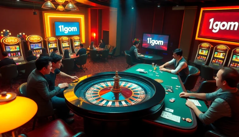 Experience the excitement of casino gaming with players at the 1gom roulette table and high-stakes poker games.