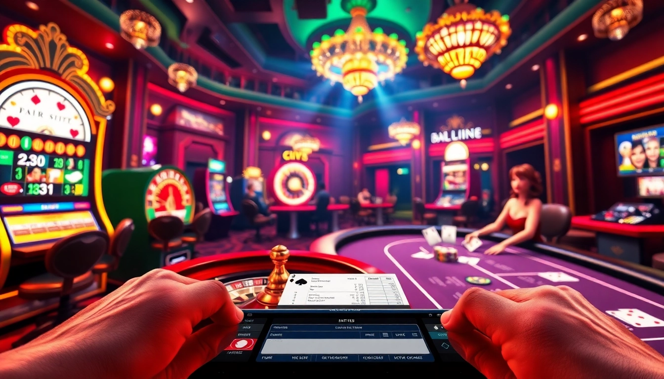 Experience the thrilling atmosphere of https://789f.living/ where players engage at vibrant slot machines and roulette tables in an online casino.