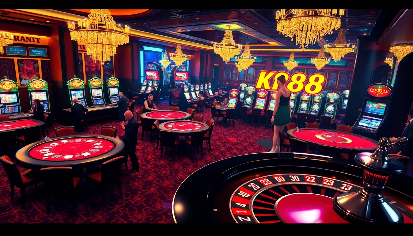 Experience thrilling gameplay at https://kp88vip.com/ with vibrant casino tables and lively players.